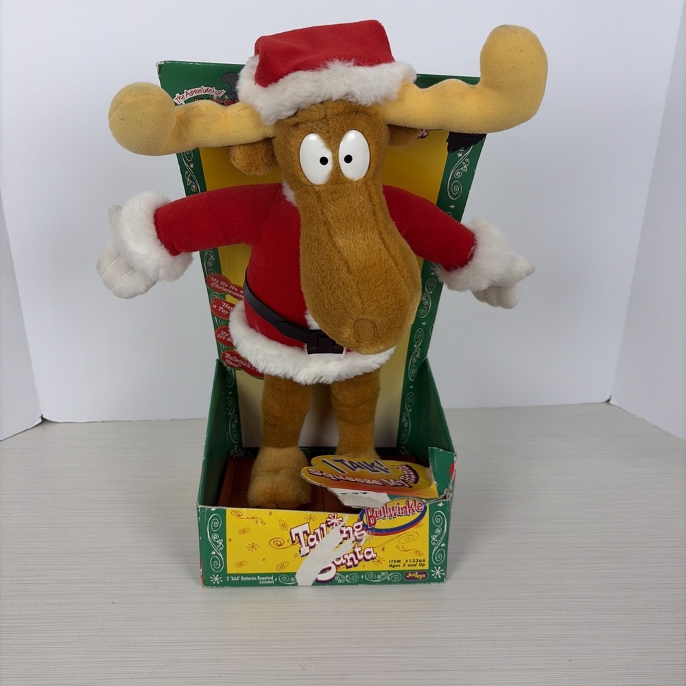 Vtg Christmas Talking Santa Bullwinkle the Moose Plush IOB KMart 2020 Just Toys